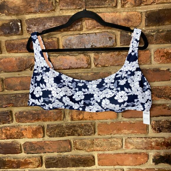 NWT J. Crew Floral Square Neck Bikini Swim Bathing Suit Top Women's Size 3X - Picture 3 of 8